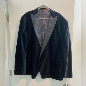 Black Cotton Velvet Blazer size 58R